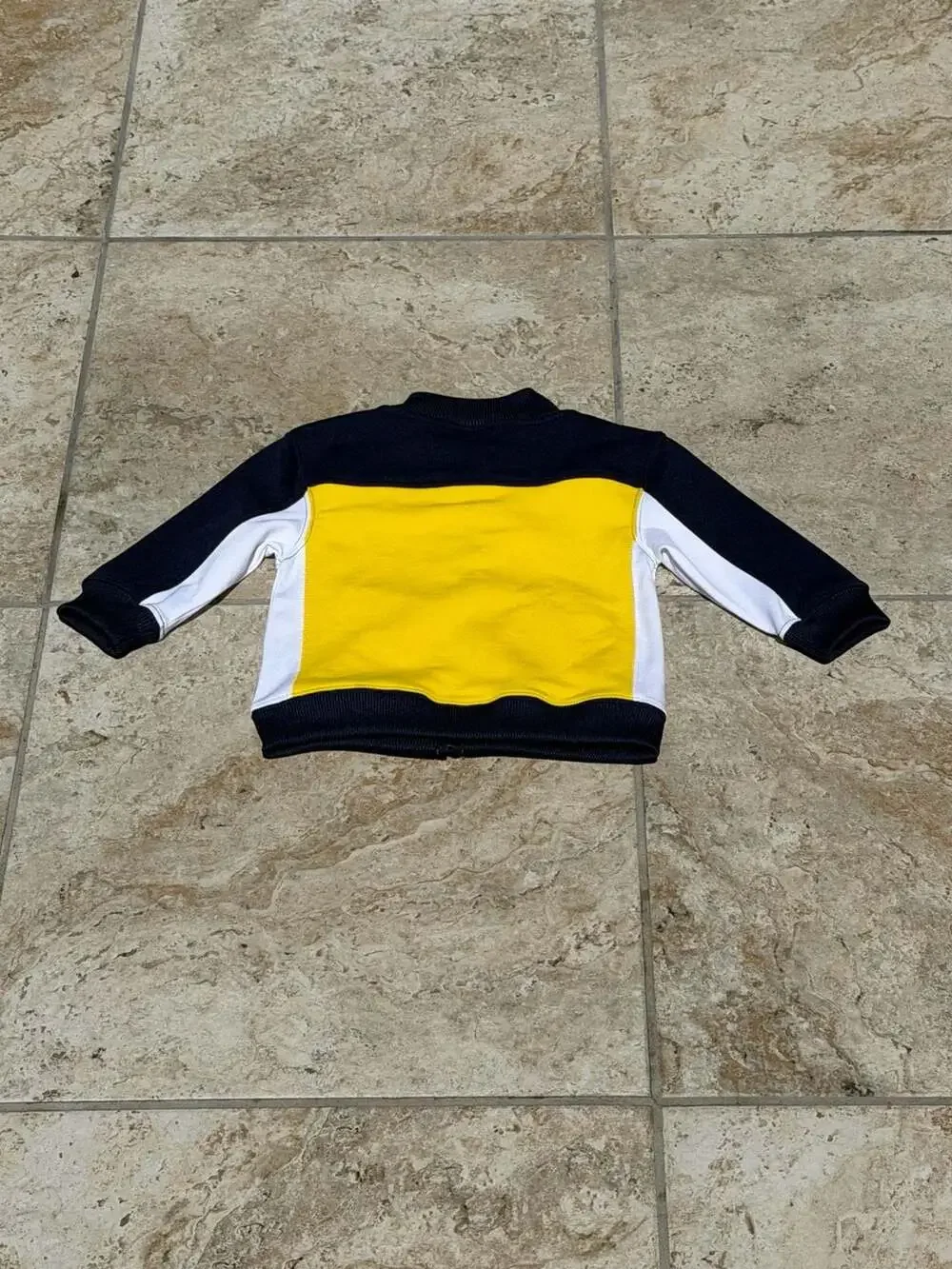 Y2K Nike Toddler Baby Boy Full Zip Track Jacket Yellow Navy Size 18M